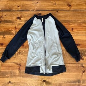 Rare Original LUCY raglan sleeve Stretch Long Jacket like new condition tan blk